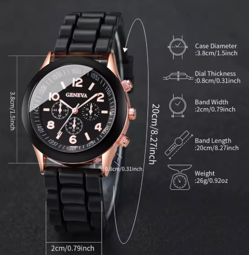Couple Matching Watch & Bracelet Set (4 Items Total)